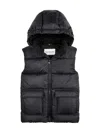 Calvin Klein Junior Sleeveless Jacket With Iridescent Logo In Nero