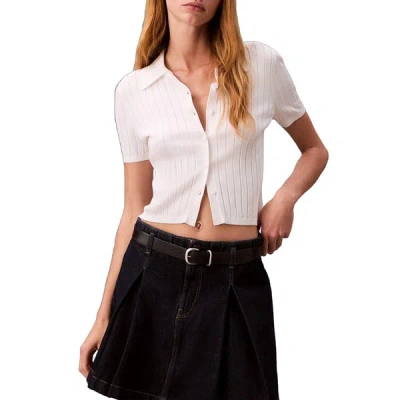 Calvin Klein Jupe Plissée En Jean In Blue