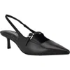 Calvin Klein Kallien Slingback Pointed Toe Kitten Heel Pump In Black