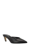 Calvin Klein Kalyn Pointed Toe Kitten Heel Mule In Black Leather