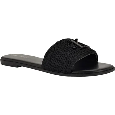 Calvin Klein Kamine Slide Sandal In Black