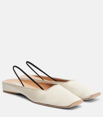 Calvin Klein Kate Leather Slingback Flats In Black