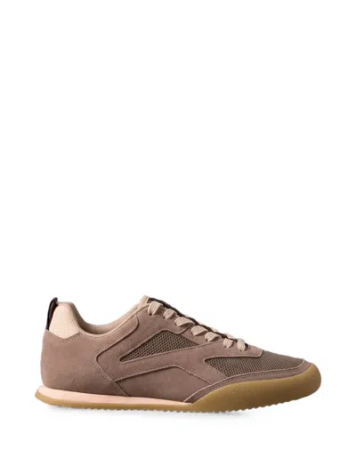 Calvin Klein Kayla Panelled Mesh-insert Sneakers In Brown
