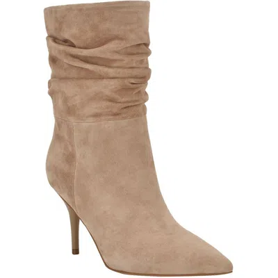Calvin Klein Kccerine Womens Ruffled Manmade Mid-calf Boots In Brown