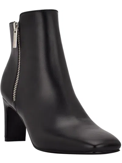 Calvin Klein Kccoli2 Womens Square Toe Faux Leather Ankle Boots In Black