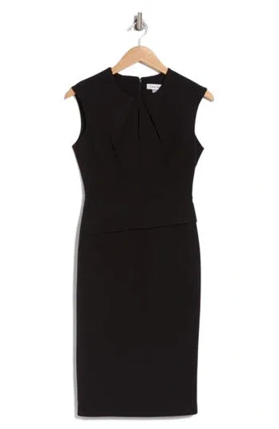 Calvin Klein Keyhole Sheath Dress In Black