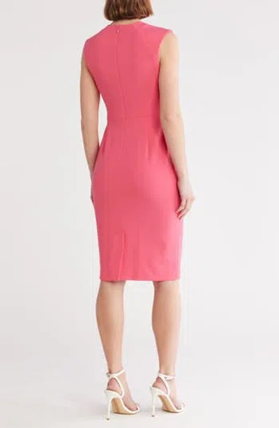 Calvin Klein Keyhole Sheath Dress In Rosebud