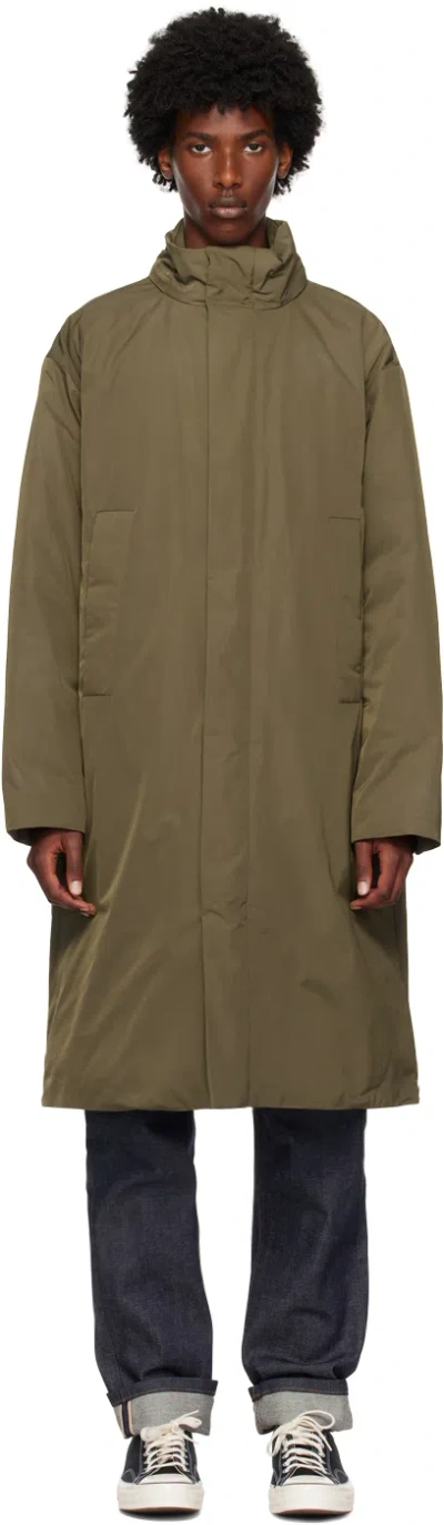 Calvin Klein Khaki Stand Collar Down Coat In Tarmac