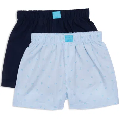 Calvin Klein Kids' 2-pack Assorted Pajama Shorts In Blue
