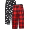 Calvin Klein Kids' 2-pack Sleep Pants In Red Wkend Pld/blk Polar Bear