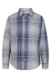 Calvin Klein Kids' Abstract Plaid Button-up Shirt In Multi