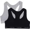 Calvin Klein Kids' Assorted 2-pack Racerback Bras In Black/heather Gray