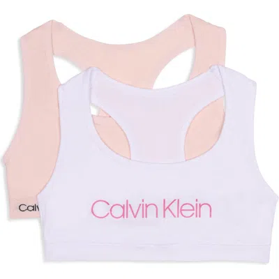 Calvin Klein Kids' Assorted 2-pack Racerback Sports Bra In Pink