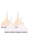 Calvin Klein Kids' Assorted 2-pack Stretch Cotton Triangle Bras In Multi