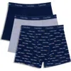 Calvin Klein Kids' Assorted 3-pack Stretch Cotton Boxer Briefs In Blue
