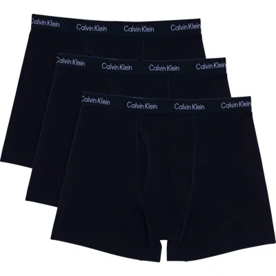 Calvin Klein Kids' Assorted 3-pack Stretch Cotton Boxer Briefs In Blue