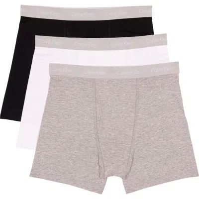 Calvin Klein Kids' Assorted 3-pack Stretch Cotton Boxer Briefs In Multi