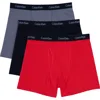 Calvin Klein Kids' Assorted 3-pack Stretch Cotton Boxer Briefs In Multi