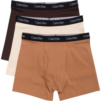 Calvin Klein Kids' Assorted 3-pack Stretch Cotton Boxer Briefs In Multi