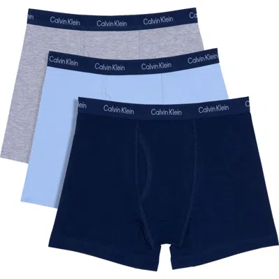 Calvin Klein Kids' Assorted 3-pack Stretch Cotton Boxer Briefs In Multi