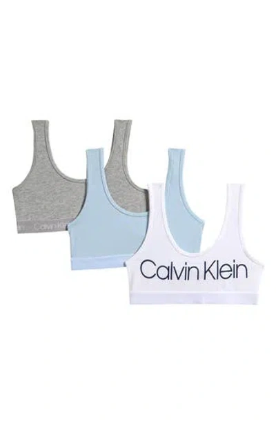 Calvin Klein Kids' Assorted 3-pack Stretch Cotton Bralettes In Multi