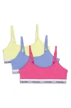 CALVIN KLEIN KIDS' ASSORTED 3-PACK STRETCH COTTON BRALETTES