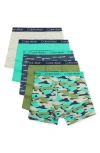 Calvin Klein Kids' Assorted 5-pack Boxer Briefs In Green