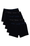 Calvin Klein Kids' Assorted 5-pack Boxer Briefs In Black Black/black/black
