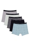 Calvin Klein Kids' Assorted 5-pack Boxer Briefs In Calvin Trucks