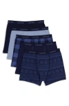 Calvin Klein Kids' Big Boys Stretch Boxer Brief, Pack Of 5 In Fair Isle Plaid