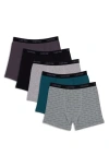 Calvin Klein Kids' Assorted 5-pack Boxer Briefs In Grey/pacific/h Grey