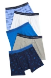 Calvin Klein Kids' Assorted 5-pack Boxer Briefs In Wh/ck/gry