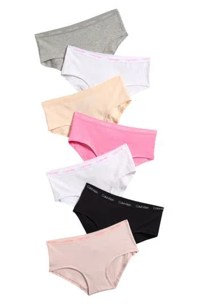 Calvin Klein Kids' Assorted 7-pack Hipster Briefs In Pink