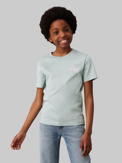 Calvin Klein Kids Chest Monogram T-shirt In Green