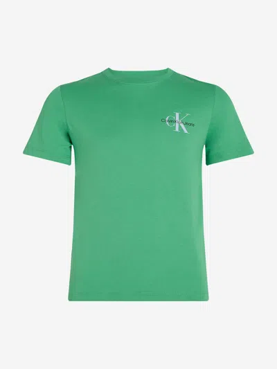 Calvin Klein Kids Chest Monologo T-shirt In Green