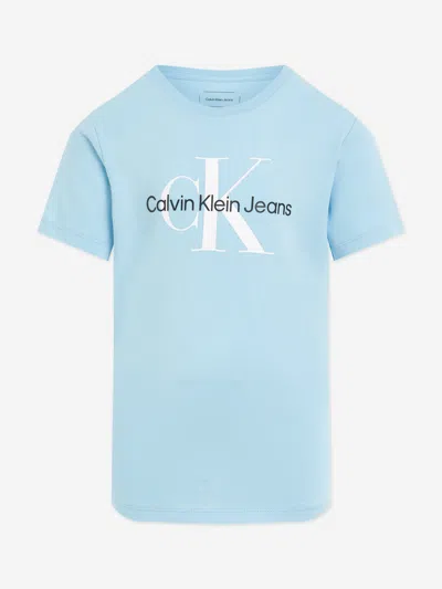 Calvin Klein Kids Ck Monogram T-shirt In Blue