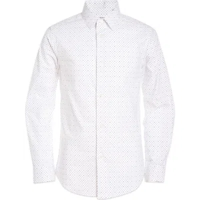 Calvin Klein Kids' Ck Polka Dot Button-up Shirt In White