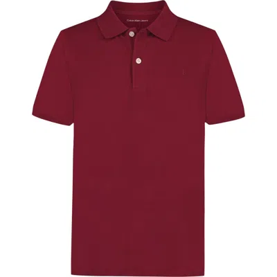 Calvin Klein Kids' Cotton Polo In Red