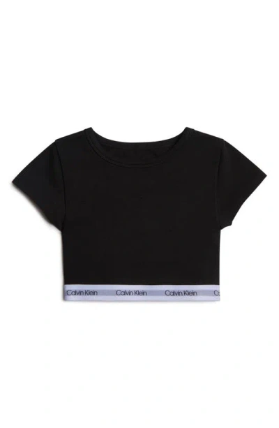 Calvin Klein Kids' Crop T-shirt In Black