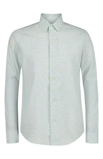 Calvin Klein Kids' Floral Print Stretch Button-up Shirt In White/blue Floral