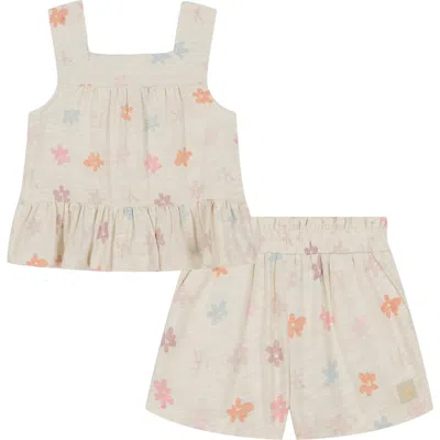 Calvin Klein Kids' Flower Tank & Shorts Set In Ivory