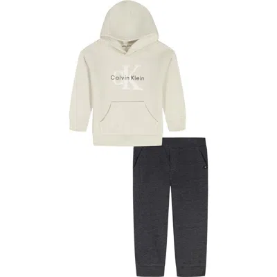 Calvin Klein Kids' Logo Hoodie & Joggers Set In Nude