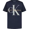 Calvin Klein Kids' Monogram Logo Cotton Graphic T-shirt In Blue