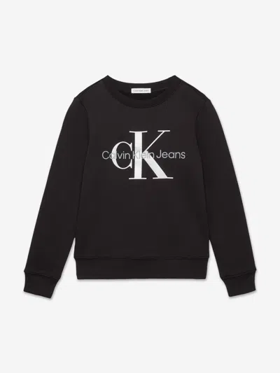 Calvin Klein Kids Monogram Logo Sweasthirt In Black