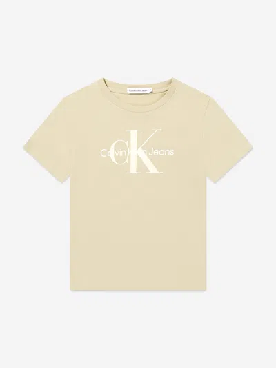 Calvin Klein Kids' Logo-print Cotton T-shirt In Green