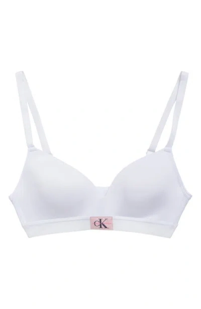 Calvin Klein Kids' Girl's Logo Patch Bra In White