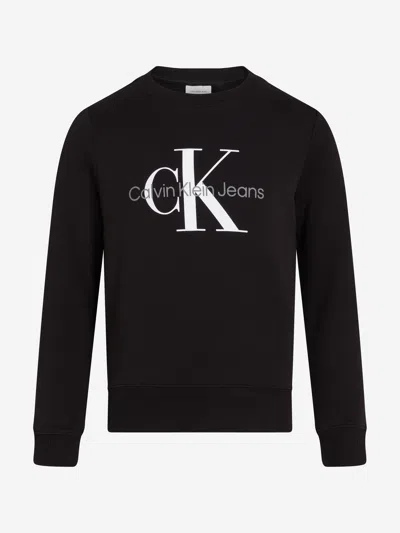 Calvin Klein Kids Monogram Sweatshirt In Black