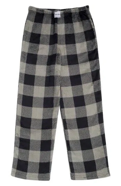 Calvin Klein Kids' Plaid Pajama Pants In Black