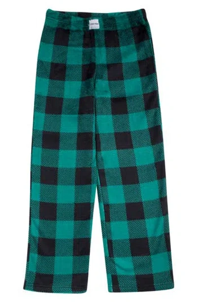 Calvin Klein Kids' Plaid Pajama Pants In Green