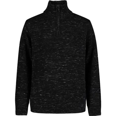 Calvin Klein Kids' Space Dyed Quarter Zip Sweater In Black